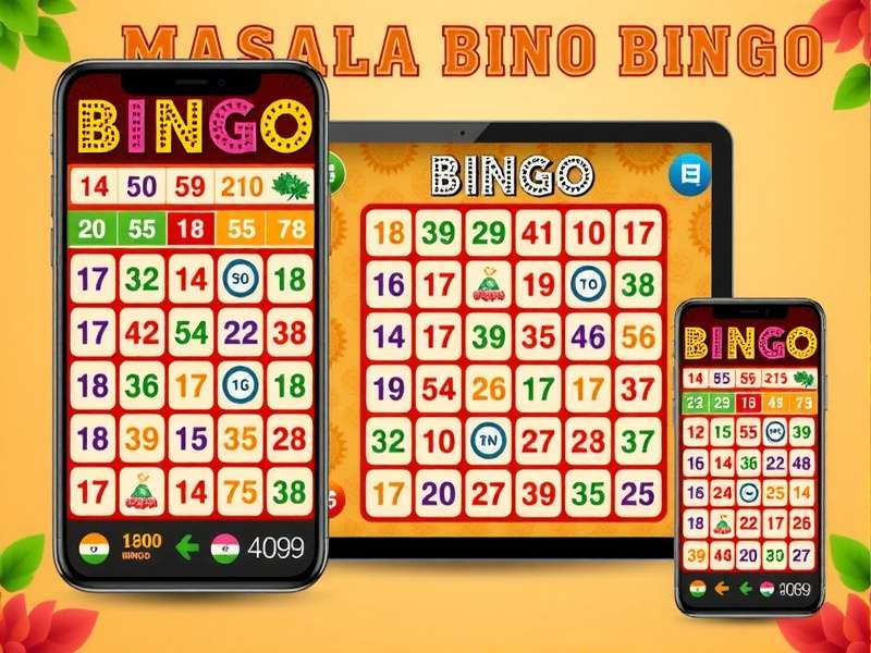 Different bingo patterns in Masala Bingo including Indian cultural symbols